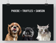Load image into Gallery viewer, Three-pet digital portrait - Paint My Pooch