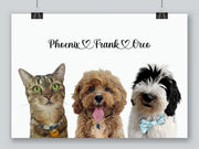 Load image into Gallery viewer, Three-pet portrait