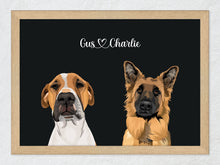 Load image into Gallery viewer, Two-pet framed portrait