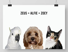 Load image into Gallery viewer, Three-pet digital portrait - Paint My Pooch