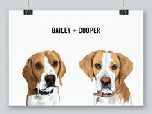 Load image into Gallery viewer, Two-pet digital portrait