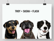 Load image into Gallery viewer, Three-pet digital portrait - Paint My Pooch
