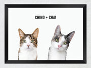 Load image into Gallery viewer, Two-pet framed portrait
