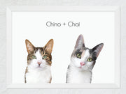 Load image into Gallery viewer, Two-pet framed portrait
