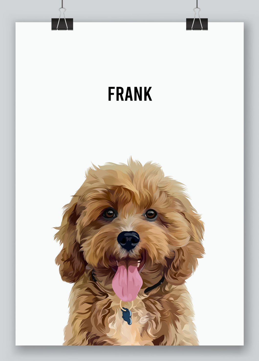 Single pet portrait on off-white background