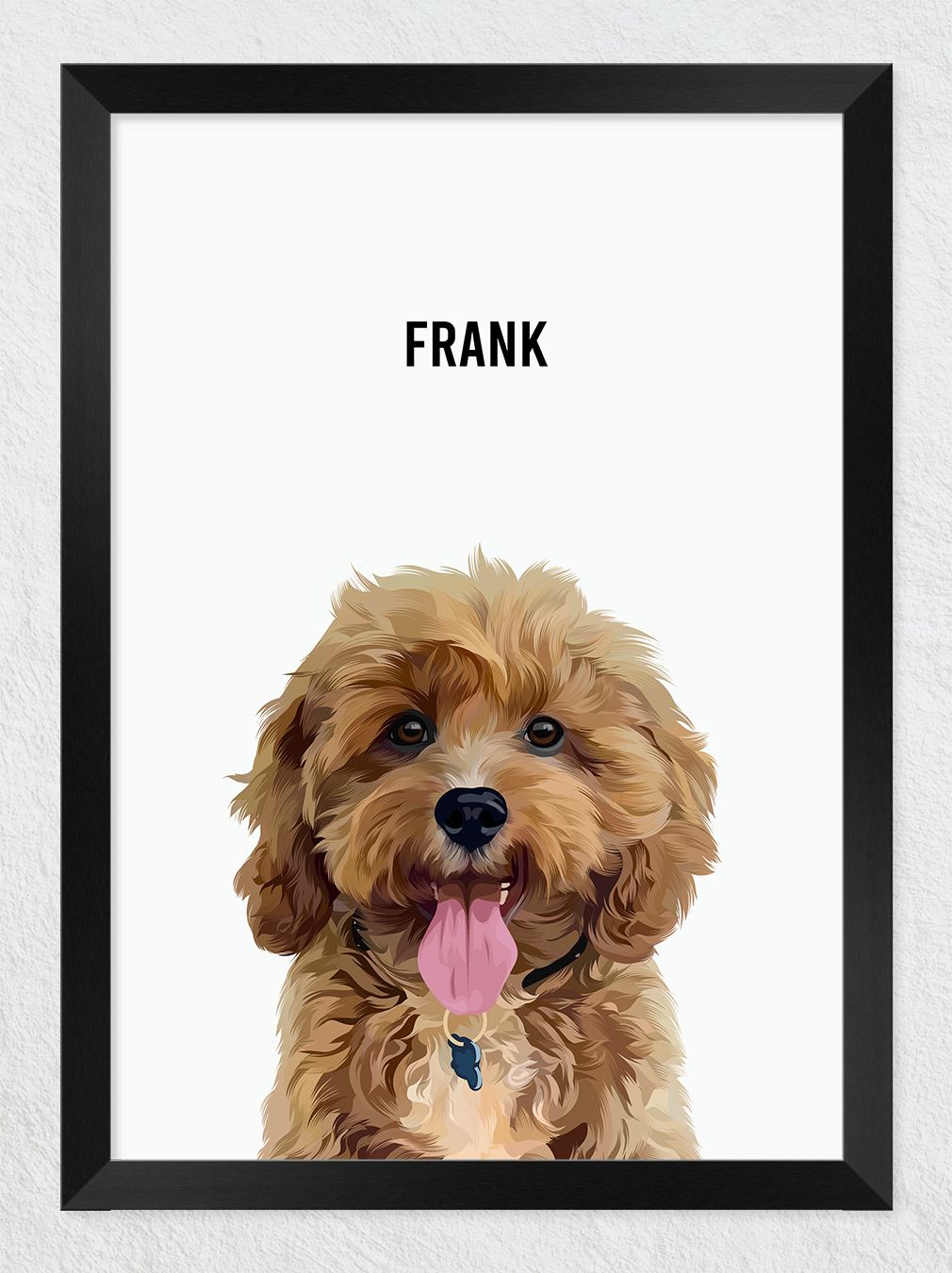 Framed pet portrait
