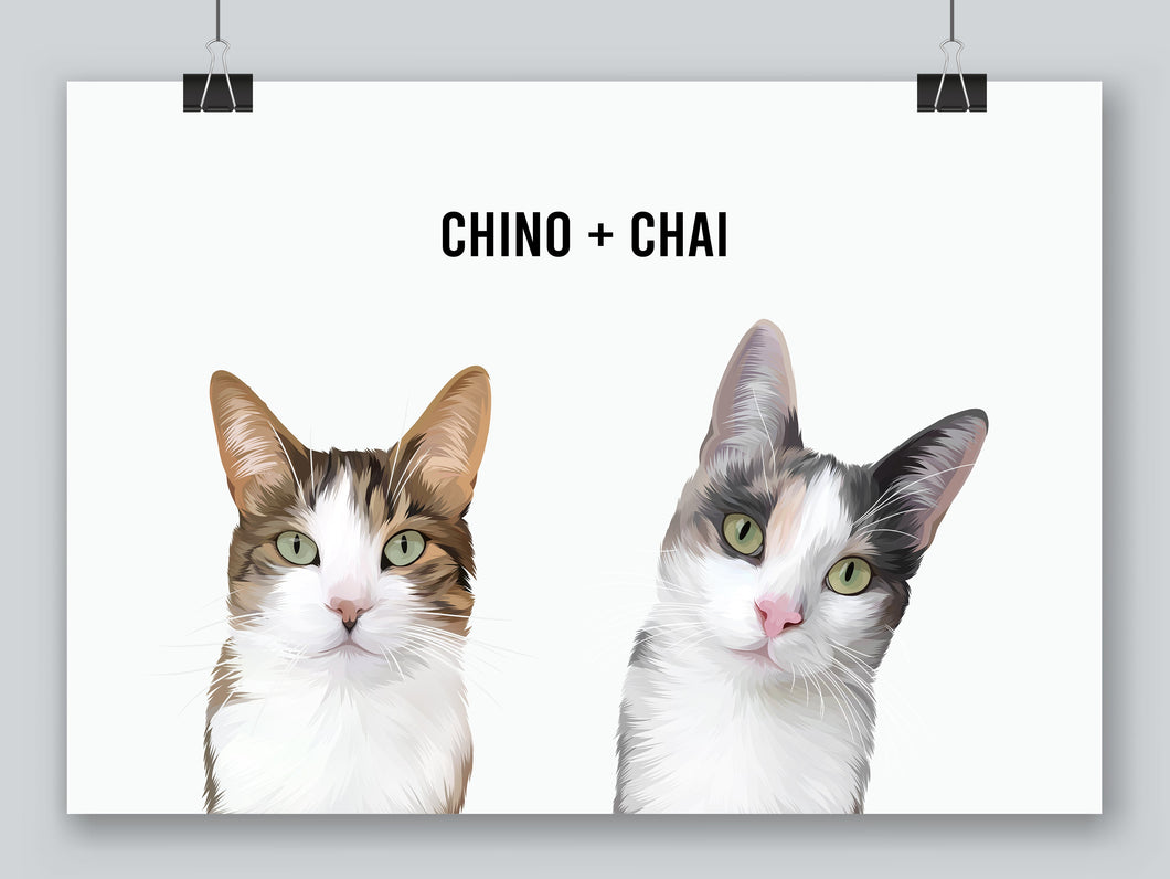 Two-pet digital portrait