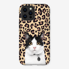 Load image into Gallery viewer, black and white cat phone case
